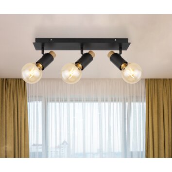 Globo MATTI Ceiling Light Ecru, black, 3-light sources