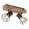 Globo PRISKA Ceiling Light Wood like finish, black, 2-light sources
