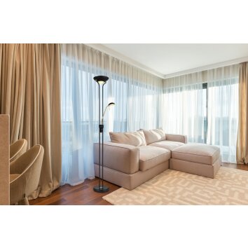 Globo LEONAS Floor Lamp LED brass, black, 1-light source