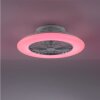 Leuchten-Direkt PATRICK ceiling fan LED silver, 1-light source, Remote control, Colour changer
