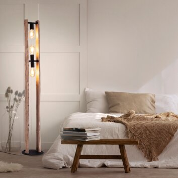 Leuchten-Direkt LOG Floor Lamp Ecru, 3-light sources