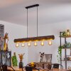 CANEDO Pendant Light Dark wood, black, 6-light sources