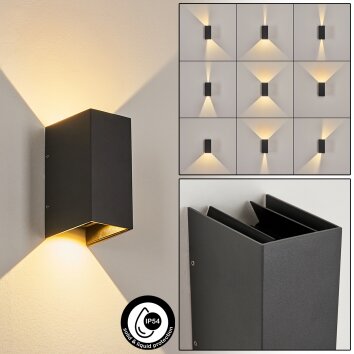 HOODS Outdoor Wall Light LED anthracite, 2-light sources