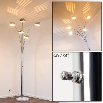 NIKKALA Floor Lamp chrome, 5-light sources