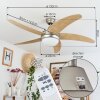 MORINO ceiling fan Ecru, matt nickel, 2-light sources, Remote control