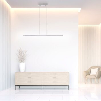 Paul-Neuhaus PURE-COSMO Pendant Light LED aluminium, 15-light sources, Remote control