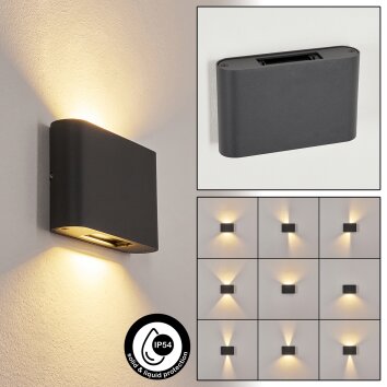 TRAPATRAPA Outdoor Wall Light LED anthracite, 2-light sources