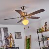 APIAO ceiling fan brown, Wood like finish, silver, 1-light source