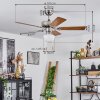 APIAO ceiling fan brown, Wood like finish, silver, 1-light source