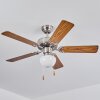 APIAO ceiling fan brown, Wood like finish, silver, 1-light source