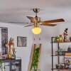 APIAO ceiling fan brown, Wood like finish, silver, 1-light source