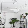 MALLOA ceiling fan LED white, 1-light source, Remote control