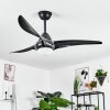 MALLOA ceiling fan LED black, 1-light source, Remote control