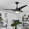 MALLOA ceiling fan LED black, 1-light source, Remote control