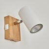 JAVEL Wall Light chrome, Wood like finish, Ecru, 1-light source