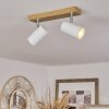 JAVEL Ceiling Light chrome, Wood like finish, 2-light sources