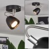 MOESDORF Ceiling Light matt nickel, black, 1-light source
