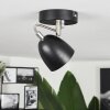 MOESDORF Ceiling Light matt nickel, black, 1-light source