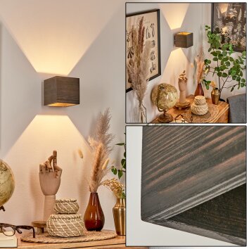 POLCURA Wall Light Dark wood, 1-light source