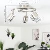 AUTILLA Ceiling Light LED matt nickel, white, 3-light sources