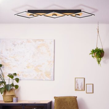 Brilliant WOODBRIDGE Ceiling Light LED brown, black, 1-light source