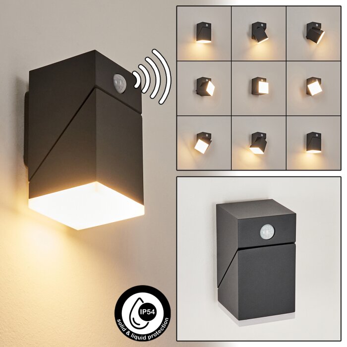 TOOGONG Outdoor Wall Light LED anthracite, 1-light source, Motion sensor