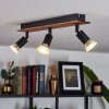 CASTILLO Ceiling Light Dark wood, black, 3-light sources