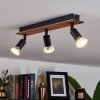 CASTILLO Ceiling Light Dark wood, black, 3-light sources