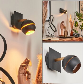 TOME Wall Light LED brass, black, 1-light source