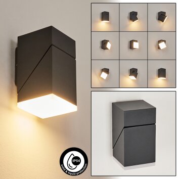 TOOGONG Outdoor Wall Light LED anthracite, 1-light source
