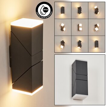 TOOGONG Outdoor Wall Light LED anthracite, 2-light sources