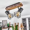 Bardhaman Ceiling Light Light wood, Wood like finish, black, 2-light sources