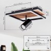 Sequeira Ceiling Light LED Light wood, Wood like finish, black, 2-light sources