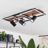 Sequeira Ceiling Light LED Light wood, Wood like finish, black, 4-light sources