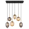 Globo BLACKY Pendant Light brass, black, 6-light sources