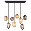 Globo BLACKY Pendant Light brass, black, 8-light sources