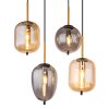 Globo BLACKY Pendant Light brass, black, 8-light sources