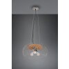 Trio Tamil Pendant Light dark brown, matt nickel, 3-light sources