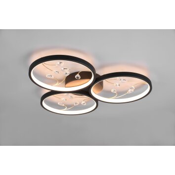 Trio Groovy Ceiling Light LED black, 1-light source
