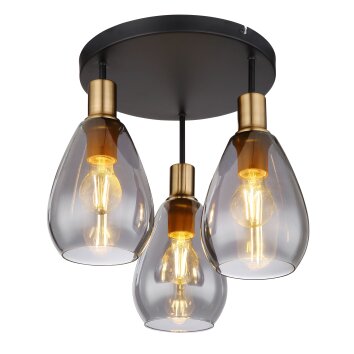 Globo FANNI Ceiling Light brass, black, 3-light sources