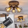 Bardhaman Ceiling Light brown, Wood like finish, black, 3-light sources
