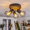 Bardhaman Ceiling Light brown, Wood like finish, black, 3-light sources