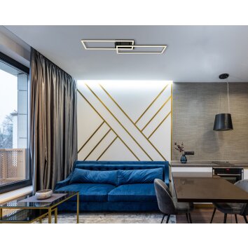 Globo TATJANA Ceiling Light LED black, 1-light source, Remote control