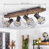Bardhaman Ceiling Light brown, Wood like finish, black, 4-light sources