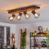 Bardhaman Ceiling Light brown, Wood like finish, black, 4-light sources