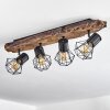 Bardhaman Ceiling Light brown, Wood like finish, black, 4-light sources