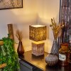 Francillon Table lamp brown, chrome, Wood like finish, 1-light source