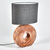 Francillon Table lamp brown, chrome, Wood like finish, 1-light source