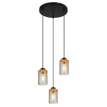Globo FINCA Pendant Light Ecru, black, 3-light sources