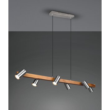 Trio Marley Pendant Light Ecru, matt nickel, 6-light sources